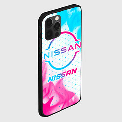 Чехол для iPhone 12 Pro Nissan neon gradient style, цвет: 3D-черный — фото 2