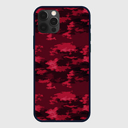 Чехол iPhone 12 Pro Красно-бордовый паттерн