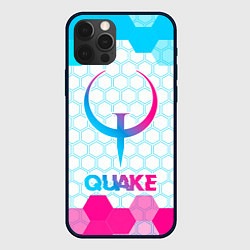 Чехол для iPhone 12 Pro Quake neon gradient style, цвет: 3D-черный