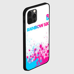 Чехол для iPhone 12 Pro Rainbow Six neon gradient style посередине, цвет: 3D-черный — фото 2