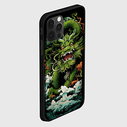 Чехол для iPhone 12 Pro Зеленый дракон символ года, цвет: 3D-черный — фото 2