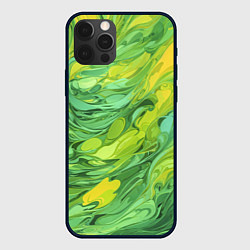 Чехол iPhone 12 Pro Зелено желтая краска