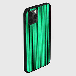 Чехол для iPhone 12 Pro Абстракция полосы зелёные, цвет: 3D-черный — фото 2