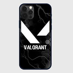 Чехол для iPhone 12 Pro Valorant glitch на темном фоне, цвет: 3D-черный
