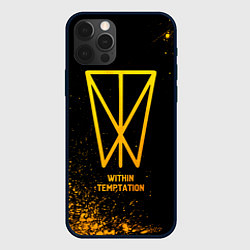 Чехол для iPhone 12 Pro Within Temptation - gold gradient, цвет: 3D-черный