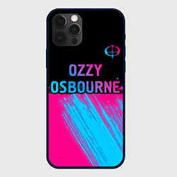 Чехол iPhone 12 Pro Ozzy Osbourne - neon gradient посередине