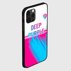 Чехол для iPhone 12 Pro Deep Purple neon gradient style посередине, цвет: 3D-черный — фото 2