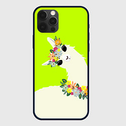 Чехол iPhone 12 Pro Летняя лама - альпака в венке