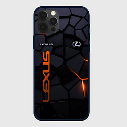 Чехол для iPhone 12 Pro Lexus - плиты с эффектом свечения, цвет: 3D-черный