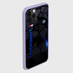Чехол для iPhone 12 Pro BMW - плиты с эффектом свечения, цвет: 3D-светло-сиреневый — фото 2