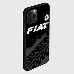 Чехол для iPhone 12 Pro Fiat speed на темном фоне со следами шин посередин, цвет: 3D-черный — фото 2