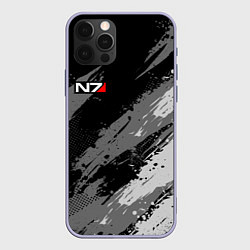 Чехол для iPhone 12 Pro N7 - mass effect monochrome, цвет: 3D-светло-сиреневый