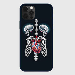 Чехол iPhone 12 Pro Два сросшихся скелета и сердце