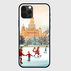 Чехол для iPhone 12 Pro Каток новогодний, цвет: 3D-черный