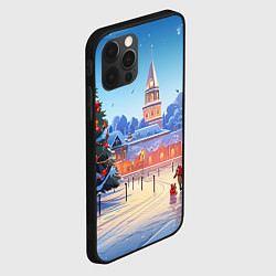 Чехол для iPhone 12 Pro Новогодняя площадь, цвет: 3D-черный — фото 2