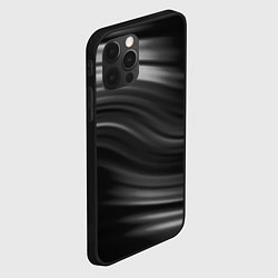 Чехол для iPhone 12 Pro Черно белый волнистый абстрактный узор, цвет: 3D-черный — фото 2
