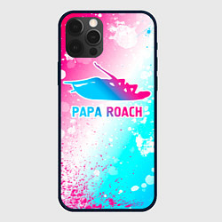 Чехол iPhone 12 Pro Papa Roach neon gradient style