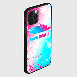 Чехол для iPhone 12 Pro Papa Roach neon gradient style, цвет: 3D-черный — фото 2