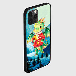 Чехол для iPhone 12 Pro Новогодний дракончик символ года, цвет: 3D-черный — фото 2