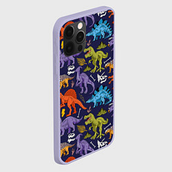 Чехол для iPhone 12 Pro Мультяшные динозавры, цвет: 3D-светло-сиреневый — фото 2