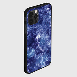 Чехол для iPhone 12 Pro Абстракция - sea blue, цвет: 3D-черный — фото 2
