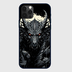 Чехол для iPhone 12 Pro Дракон магических снежинок, цвет: 3D-черный