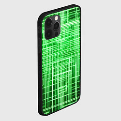 Чехол для iPhone 12 Pro Зелёные неоновые полосы киберпанк, цвет: 3D-черный — фото 2