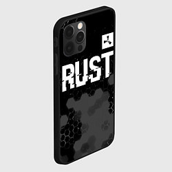 Чехол для iPhone 12 Pro Rust glitch на темном фоне посередине, цвет: 3D-черный — фото 2