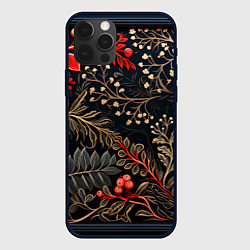 Чехол iPhone 12 Pro Заснеженные тропы новогодний орнамент