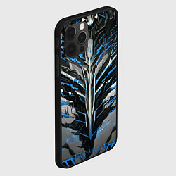 Чехол для iPhone 12 Pro Киберпанк доспех синий, цвет: 3D-черный — фото 2