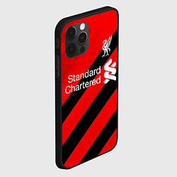 Чехол для iPhone 12 Pro Ливерпуль - красные полосы, цвет: 3D-черный — фото 2
