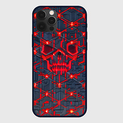 Чехол для iPhone 12 Pro Красная неоновая сеть, цвет: 3D-черный