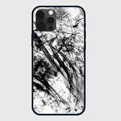 Чехол для iPhone 12 Pro Чёрно белые узоры, цвет: 3D-черный