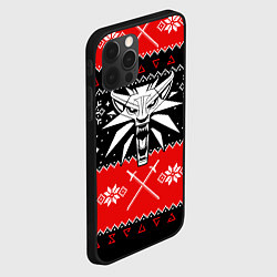 Чехол для iPhone 12 Pro The Witcher christmas sweater, цвет: 3D-черный — фото 2