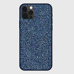 Чехол iPhone 12 Pro Чёрные и синие мазки