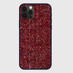 Чехол iPhone 12 Pro Чёрные и красные мазки
