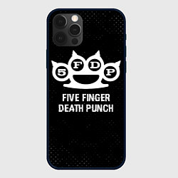 Чехол iPhone 12 Pro Five Finger Death Punch glitch на темном фоне