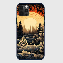 Чехол для iPhone 12 Pro Волшебные орнаменты, цвет: 3D-черный