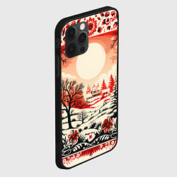 Чехол для iPhone 12 Pro Новогодние орнаменты, цвет: 3D-черный — фото 2