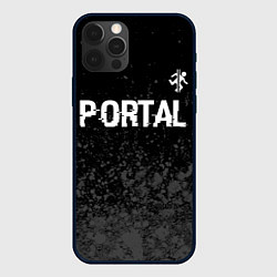 Чехол для iPhone 12 Pro Portal glitch на темном фоне посередине, цвет: 3D-черный