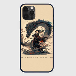 Чехол iPhone 12 Pro Дракон и меч