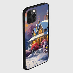 Чехол для iPhone 12 Pro Новогодняя ночь в зимнем лесу, цвет: 3D-черный — фото 2