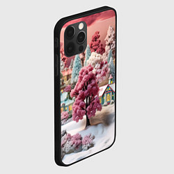 Чехол для iPhone 12 Pro Зимний закат новый год, цвет: 3D-черный — фото 2