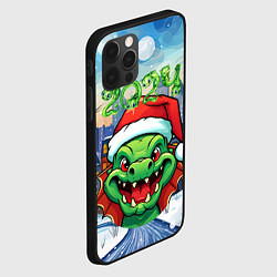 Чехол для iPhone 12 Pro Дракон зимние забавы, цвет: 3D-черный — фото 2