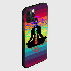 Чехол для iPhone 12 Pro Символ кундалини йоги - чакры исцеления, цвет: 3D-черный — фото 2