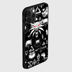 Чехол для iPhone 12 Pro Ведьмак логотипы серые, цвет: 3D-черный — фото 2