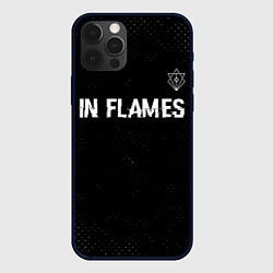 Чехол для iPhone 12 Pro In Flames glitch на темном фоне посередине, цвет: 3D-черный
