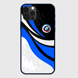 Чехол iPhone 12 Pro BMW - синяя абстракция