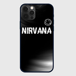 Чехол iPhone 12 Pro Nirvana glitch на темном фоне посередине