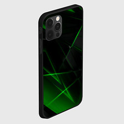 Чехол для iPhone 12 Pro Зелёные узоры текстура, цвет: 3D-черный — фото 2